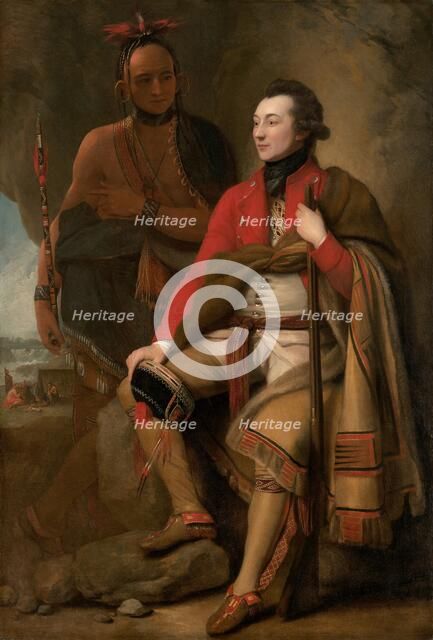 Colonel Guy Johnson and Karonghyontye (Captain David Hill), 1776. Creator: Benjamin West.