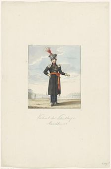 Colonel of the militia in marching dress, 1830-1831. Creator: Anon
