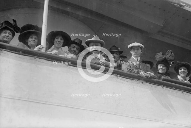 Colonel Roosevelt on SS Vandyck - departure 10/4/13, 1913. Creator: Bain News Service.