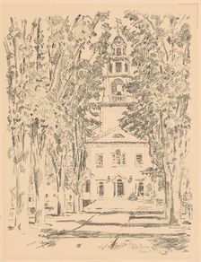 Colonial Church, Gloucester, 1918. Creator: Frederick Childe Hassam