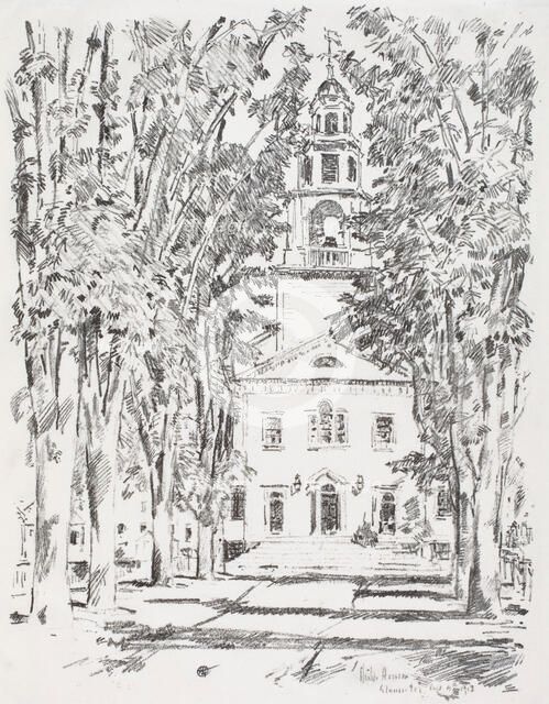 Colonial Church, Gloucester, 1918. Creator: Frederick Childe Hassam.