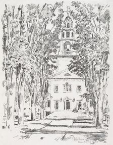 Colonial Church, Gloucester, 1918. Creator: Frederick Childe Hassam