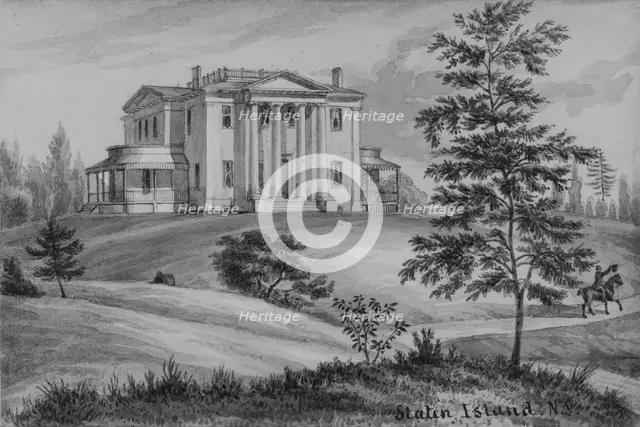 Colonial Mansion on Staten Island, New York, ca. 1872. Creator: Augustus Köllner.