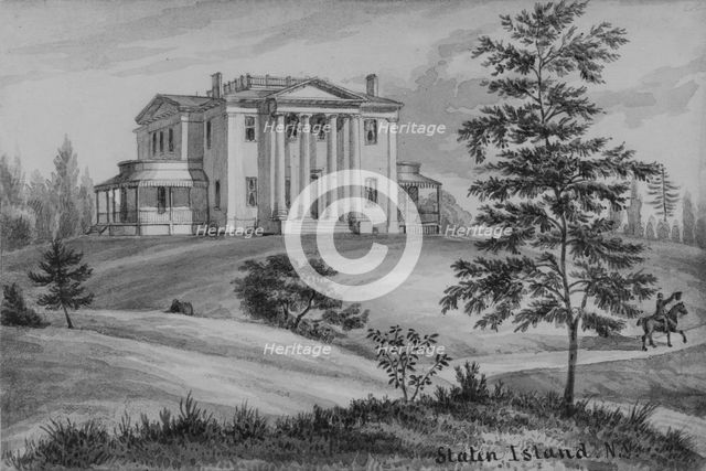 Colonial Mansion on Staten Island, New York, ca. 1872. Creator: Augustus Köllner.