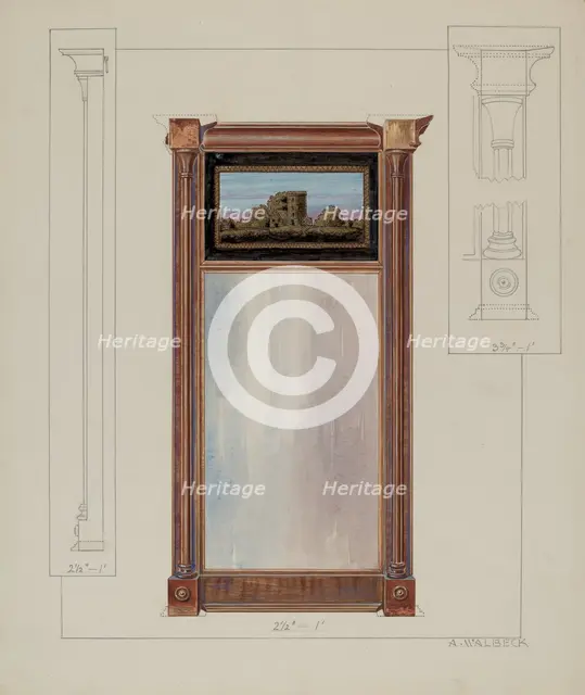Colonial Mirror, c. 1937. Creator: Alfred Walbeck.