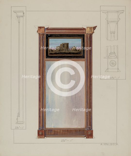 Colonial Mirror, c. 1937. Creator: Alfred Walbeck.