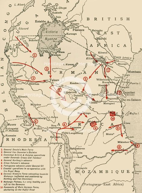 Colonial possessions in East Africa during the First World War, c1916, (c1920).  Creator: Unknown.