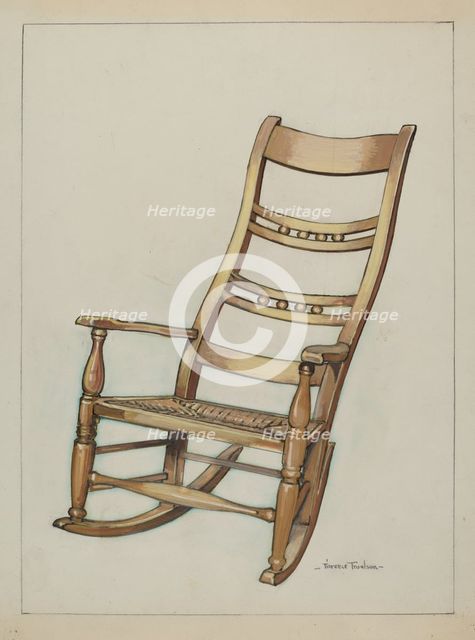 Colonial Rocking Chair, c. 1937. Creator: Florence Truelson.