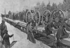 Colonial Troops for South Africa, 1900: Canadian Artillery entraining at Ottawa (1901). Creator: Unknown