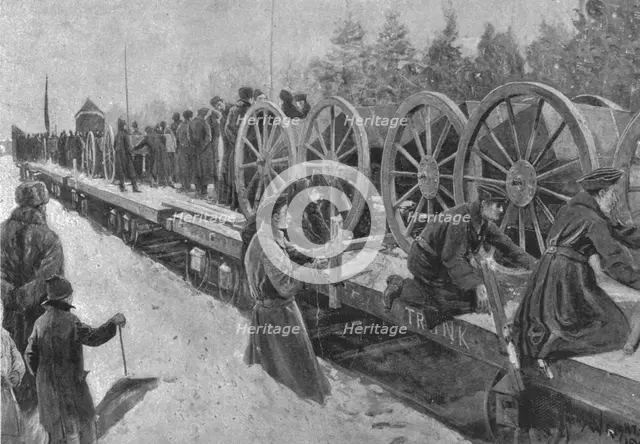 'Colonial Troops for South Africa, 1900: Canadian Artillery entraining at Ottawa', (1901).  Creator: Unknown.