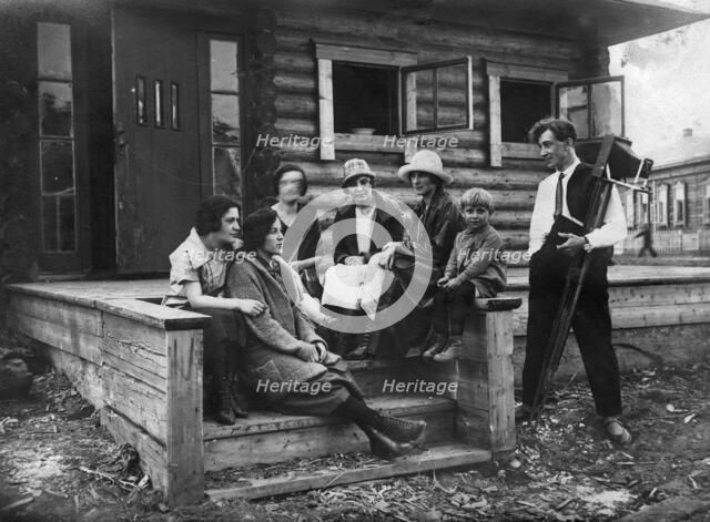 Colonists Khelgut and Iva with a Group of Russian Teachers, 1927. Creator: Unknown.