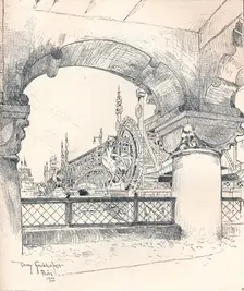 Colonnade near the Pont des Invalides c1900. Artist: Tony Grubhofer