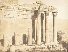 Colonnade occidental du Temple de Jupiter, à Baâlbek (Héliopolis), September 15, 1850. Creator: Maxime du Camp