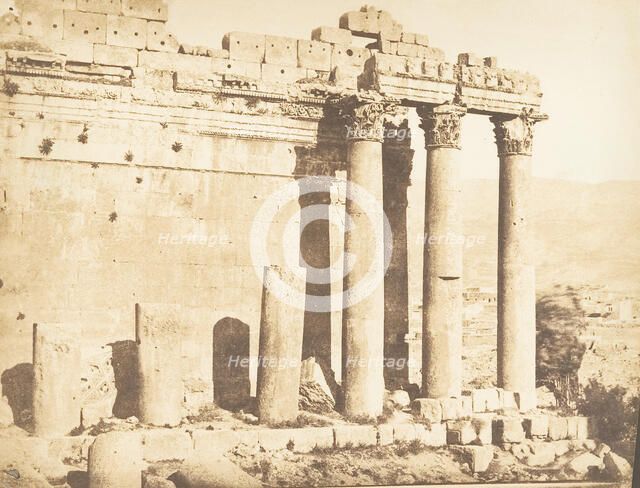 Colonnade occidental du Temple de Jupiter, à Baâlbek (Héliopolis), September 15, 1850. Creator: Maxime du Camp.