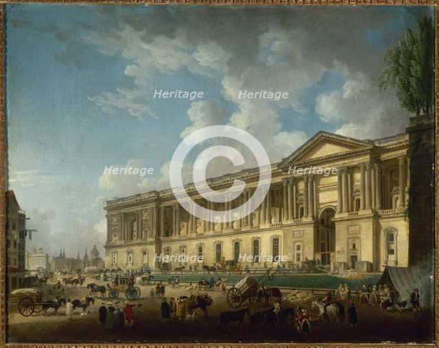 Colonnade of the Louvre after clearance, c1773. Creator: Pierre-Antoine Demachy.