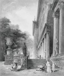 Colonnade and Gardens of the Medici Palace, after 1870. Creator: Hubert Robert
