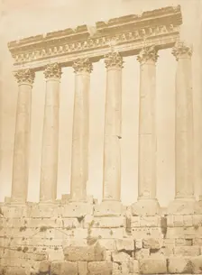 Colonnade du Temple du Soleil, à Baâlbek (Héliopolis), September 1850. Creator: Maxime du Camp