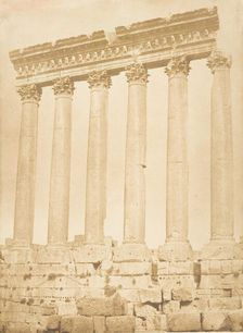 Colonnade du Temple du Soleil, à Baâlbek (Héliopolis), September 1850. Creator: Maxime du Camp