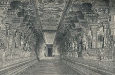 Colonnade in the Interior of the Hindu Temple on the Island of Rameswaram Southern India c1903, (
