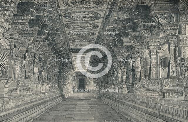 'Colonnade in the Interior of the Hindu Temple on the Island of Rameswaram Southern India', c1903, ( Artist: Unknown.