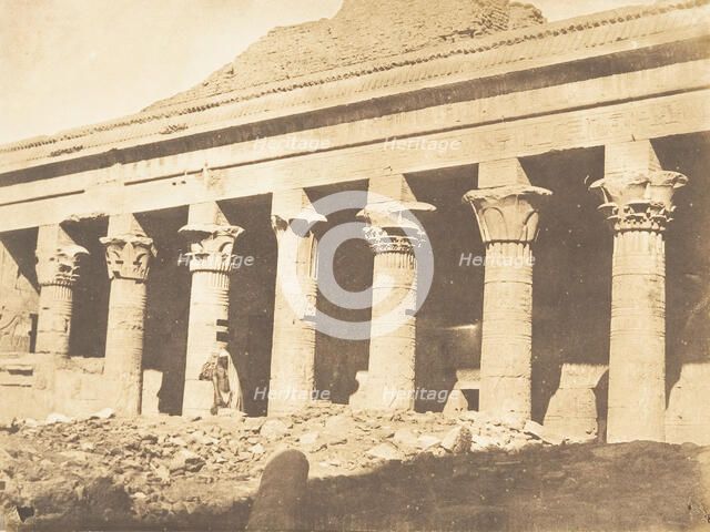 Colonnade latérale de la cour du Temple d'Isis, à Philae, April 1850. Creator: Maxime du Camp.