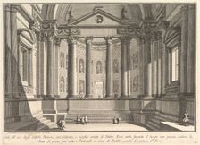 Colonnaded hall according to the custom of the ancient Romans, and niches adorned with..., ca. 1750. Creator: Giovanni Battista Piranesi