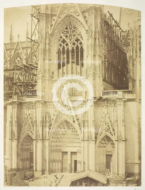 Cologne Cathedral, South Transept, 1854, printed 1854. Creators: Bisson Frères, Louis-Auguste Bisson, Auguste-Rosalie Bisson.