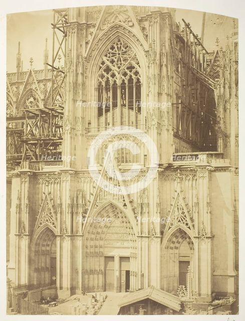Cologne Cathedral, South Transept, 1854, printed 1854. Creators: Bisson Frères, Louis-Auguste Bisson, Auguste-Rosalie Bisson.