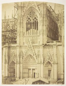 Cologne Cathedral, South Transept, 1854, printed 1854. Creators: Bisson Frères, Louis-Auguste Bisson, Auguste-Rosalie Bisson