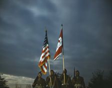 Color guard of Negro engineers, Ft. Belvoir(?), Va., between 1941 and 1945. Creator: Unknown