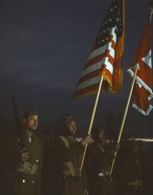 Color guard of Negro engineers, Ft. Belvoir(?), Va., between 1941 and 1945. Creator: Unknown