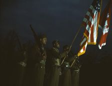 Color guard of Negro engineers, Ft. Belvoir(?), Va., between 1941 and 1945. Creator: Unknown