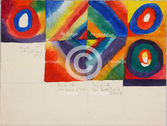 Color Studies with Information on the Technique of Painting, 1913. Creator: Kandinsky, Wassily Vasilyevich (1866-1944).