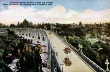 Colorado Street Bridge, between Los Angeles and Pasadena, California, USA, c1910-1930(?)