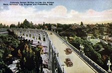 Colorado Street Bridge, between Los Angeles and Pasadena, California, USA, c1910-1930(?)