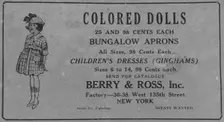 Colored Dolls; Berry & Ross, Inc.; Factory: 36-38 West 135th Street, New York, 1918-1922. Creator: Unknown