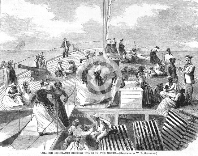 Colored emigrants seeking homes in the North, 1867. Creator: William Ludwell Sheppard.