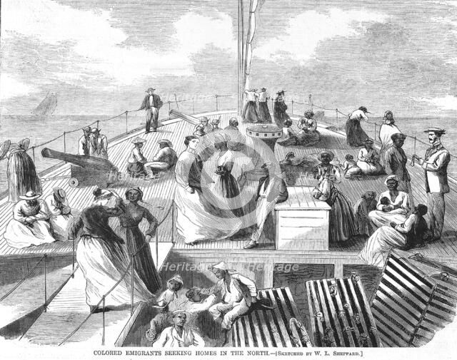 Colored emigrants seeking homes in the North, 1867. Creator: William Ludwell Sheppard.