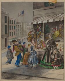 Colored Lithograph: "New Year's Eve", c. 1936. Creator: Mina Lowry