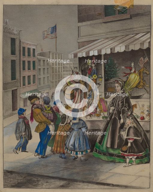 Colored Lithograph: "New Year's Eve", c. 1936. Creator: Mina Lowry.