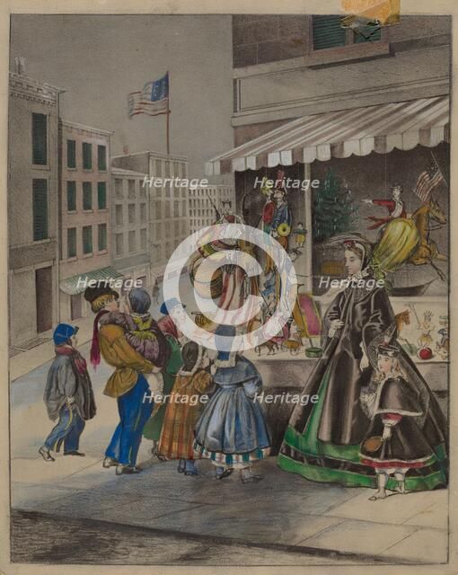 Colored Lithograph: "New Year's Eve", c. 1936. Creator: Mina Lowry.