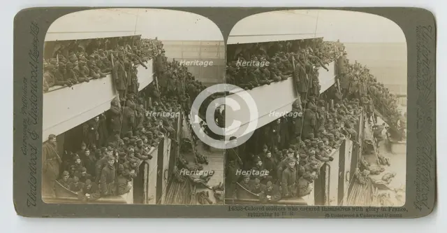 'Colored Soldiers who covered themselves with glory in France, returning to US', 1914-1918. Creator: Unknown.