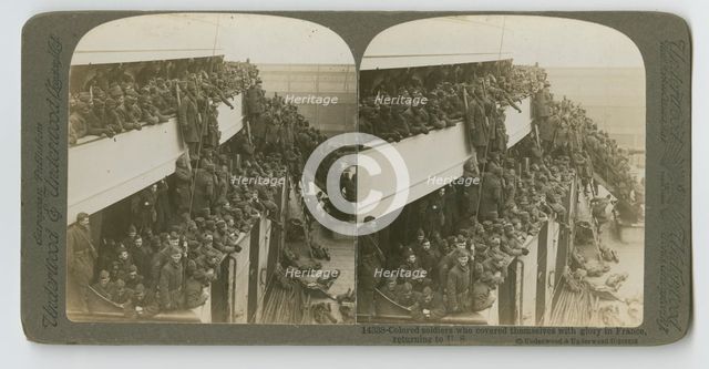 'Colored Soldiers who covered themselves with glory in France, returning to US', 1914-1918. Creator: Unknown.