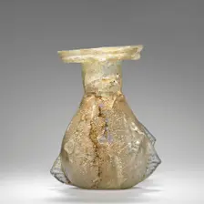 Colorless Sprinkler Flask with pinched decoration, 3rd-4th century A.D. Creator: Unknown