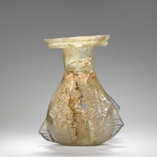 Colorless Sprinkler Flask with pinched decoration, 3rd-4th century A.D. Creator: Unknown