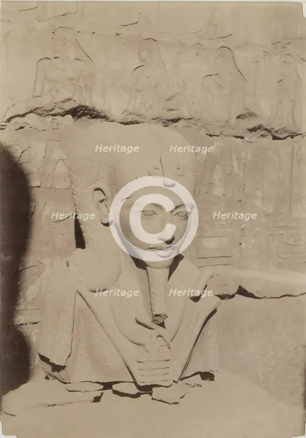 Colossal Head at Karnak, 1890. Creator: Anon.