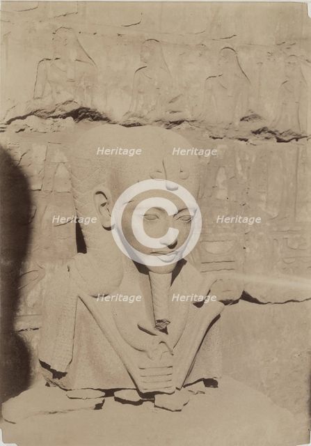 Colossal Head at Karnak, 1890. Creator: Anon.