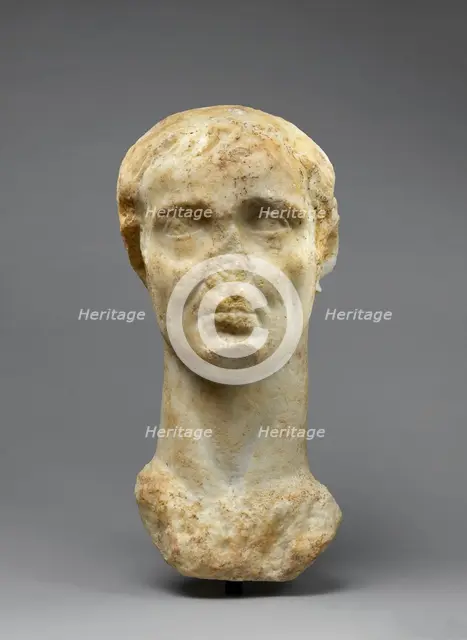 Colossal Head of Gaius Julius Caesar Worked for Insertion in a Togatus Statue..., early 2nd cent. Creator: Unknown.