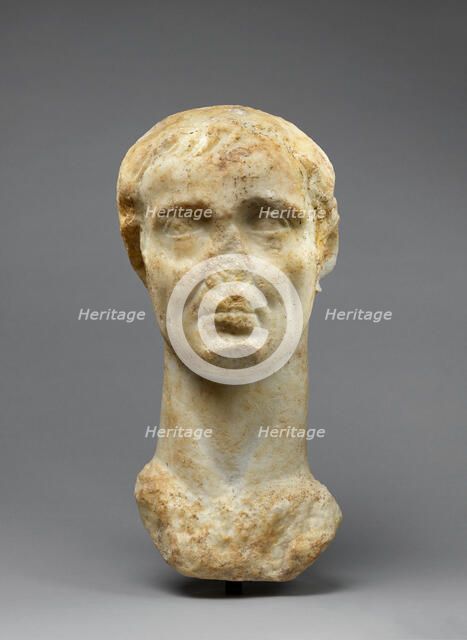 Colossal Head of Gaius Julius Caesar Worked for Insertion in a Togatus Statue..., early 2nd cent. Creator: Unknown.