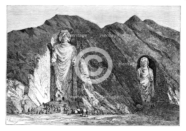 Colossal Idols, Upper Bamlan Valley, Afghanistan, 1895.Artist: Charles Barbant